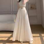 清仓捡漏新中式国风冰丝阔腿裤女夏季薄款高腰垂感大裤脚拖地裤裙