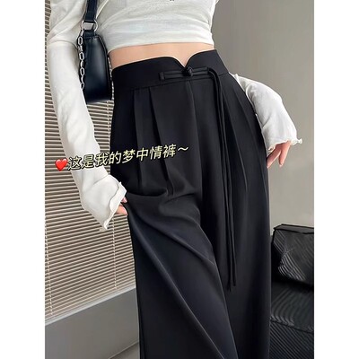 清仓捡漏黑色新中式西装裤女夏季