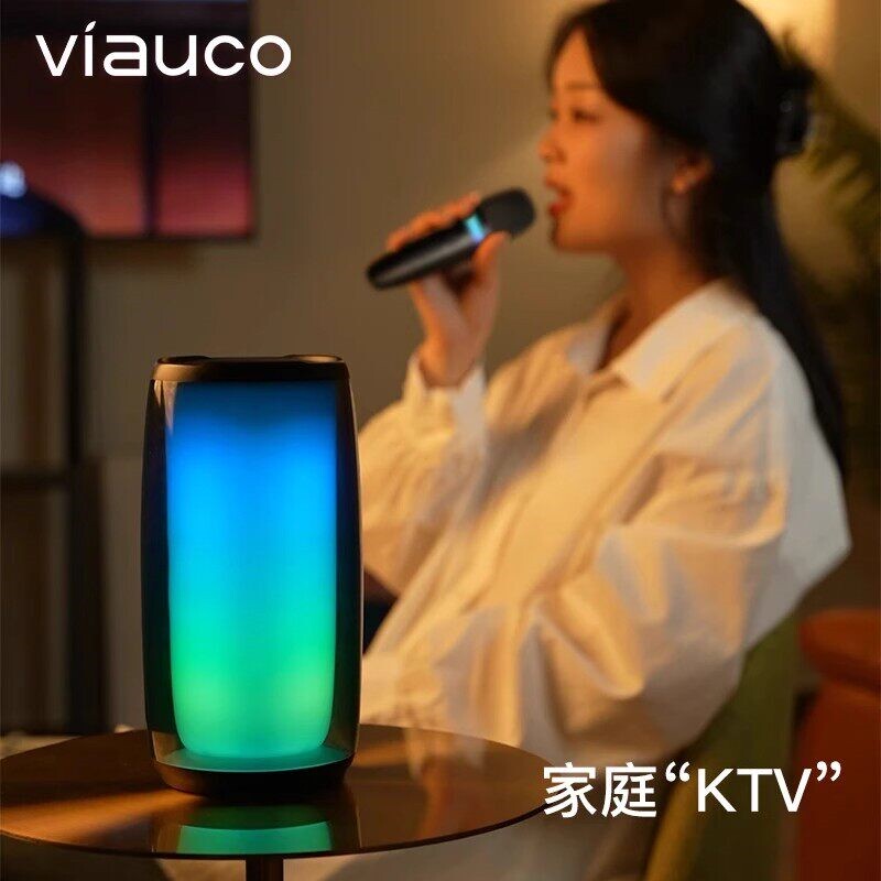 泛歌K1无线蓝牙音响炫彩音箱麦克环绕声风家庭户外K歌话筒重低音