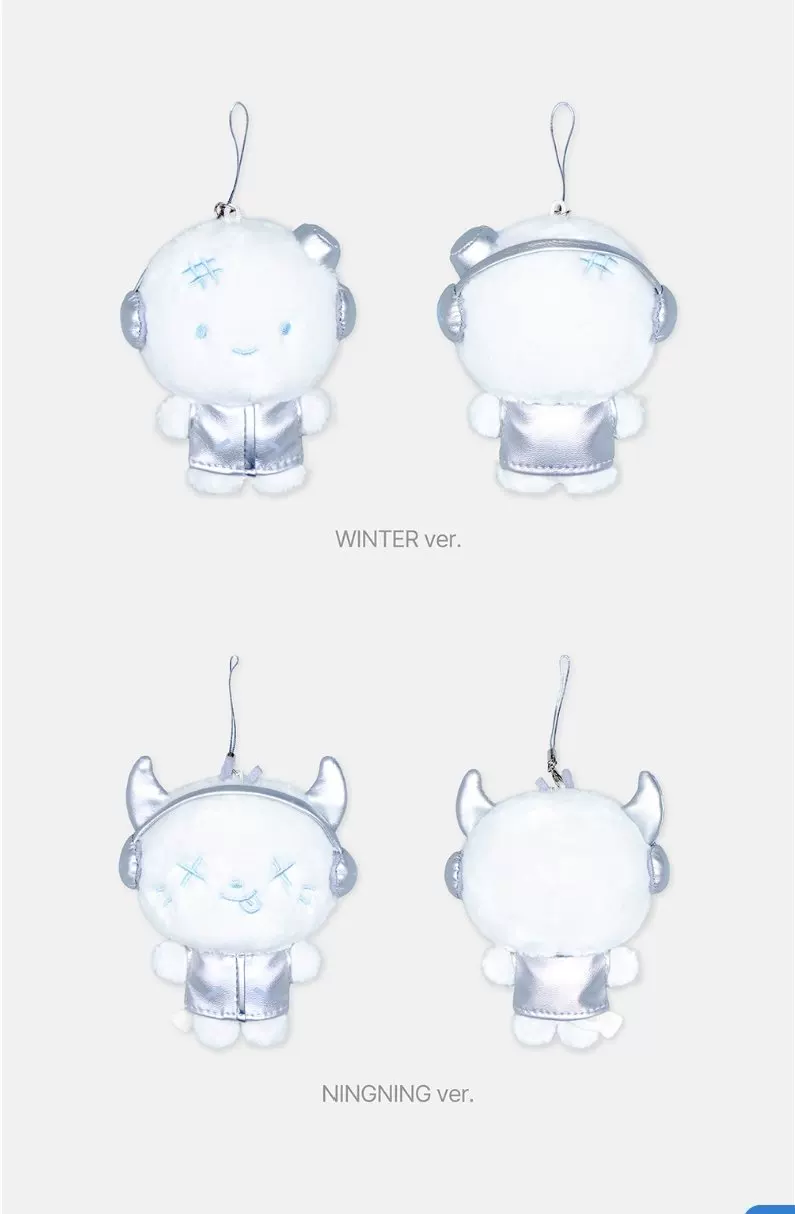 [Готовые запасы] кулон куклы aespa 9см, карамельная ДОЛЕВАЯ KEYRING SILVER VER