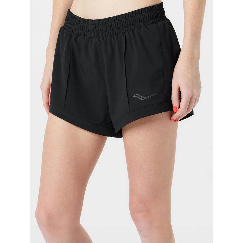 代购SAUCONY索康尼女士运动短裤透气面料轻量设计带拉链后袋