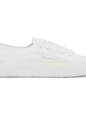 代购Superga女士运动板鞋轻便透气防滑舒适白色系带低帮橡胶底