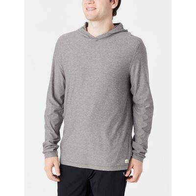 代购Vuori男士运动连帽衫吸湿排汗柔软亲肤弹性贴合灰色长袖