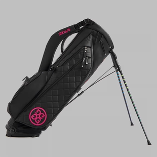 G/FORE DAYTONA PLUS黑色绗缝玫红logo刺绣女士高尔夫球包支架包