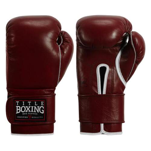 代购Title Boxing男女拳套防滑耐用皮革加厚拳击训练手套复古