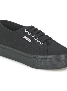 代购Superga女士运动板鞋舒适透气轻便耐磨防滑底日常穿搭黑色