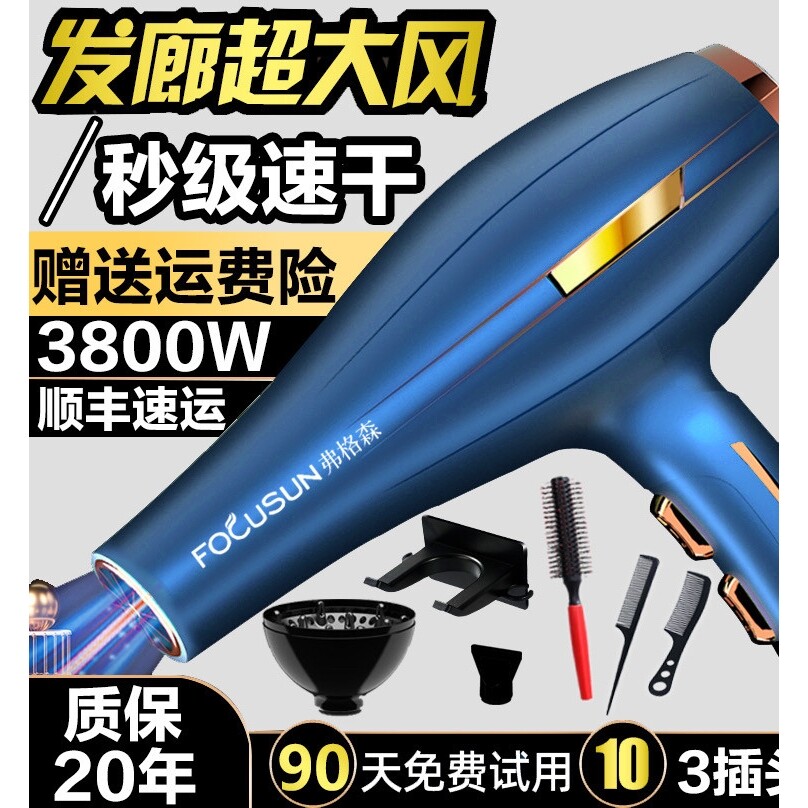 发廊专用三插头大风力家用电吹风型师大功率3900W机德国理发店发