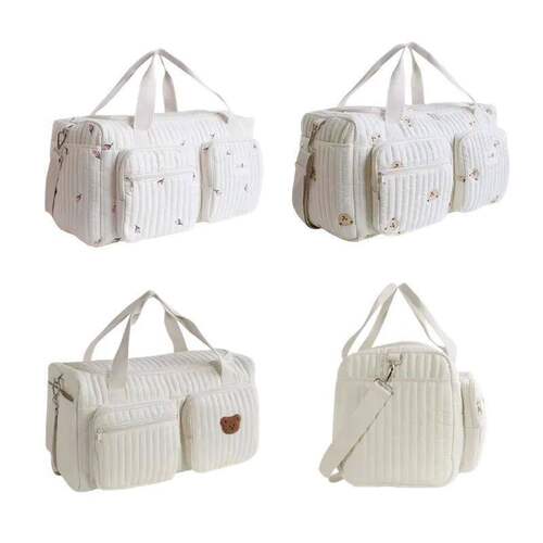 Baby Diaper Bag Cute Bear Flower Embroidery Pattern Mommy
