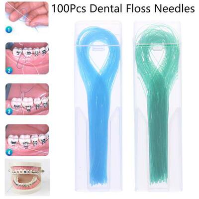 100Pcs Dental Floss Threader Dental Traction Line Oral For C