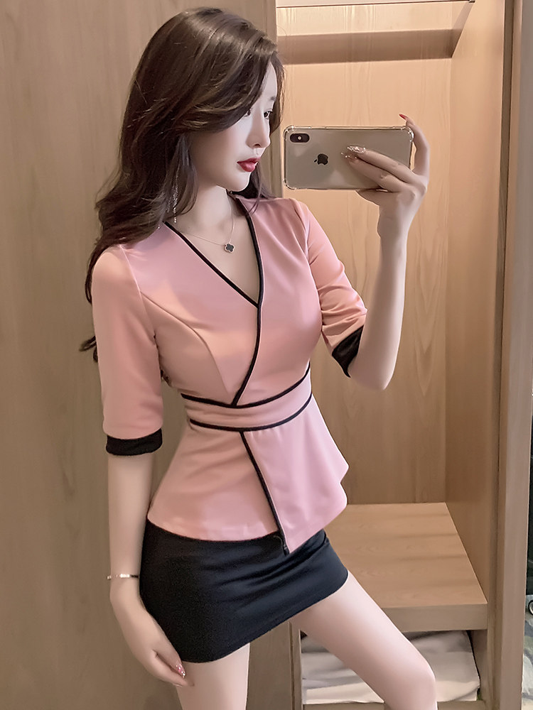 新款美容师工作服女气质高端养生会所spa按摩足疗女足浴技师工服
