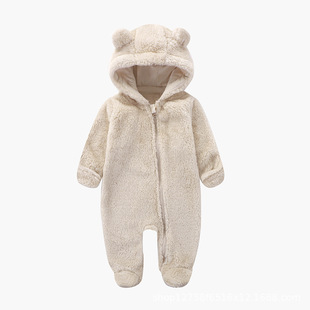 婴幼儿连体衣秋冬毛绒款爆款宝宝包手包脚保暖爬服新生儿哈衣