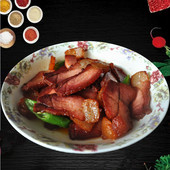 云南普洱磨黑镇土特产经典 风味农家自制土猪肉香辣可口爆腌肉500g