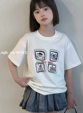 限时福利童乐鱼2026夏新款女童条纹短袖T恤中大童儿童童装潮92005