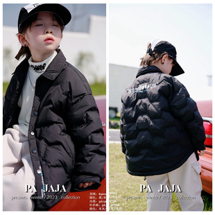 木瓜汁2024冬新款男童女童轻薄羽绒服外套儿童白鸭绒童装潮89003