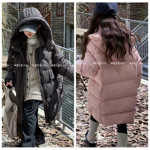 潮6108 羽绒服外套儿童白鸭绒童装 童乐鱼2024冬新款 男童女童中长款