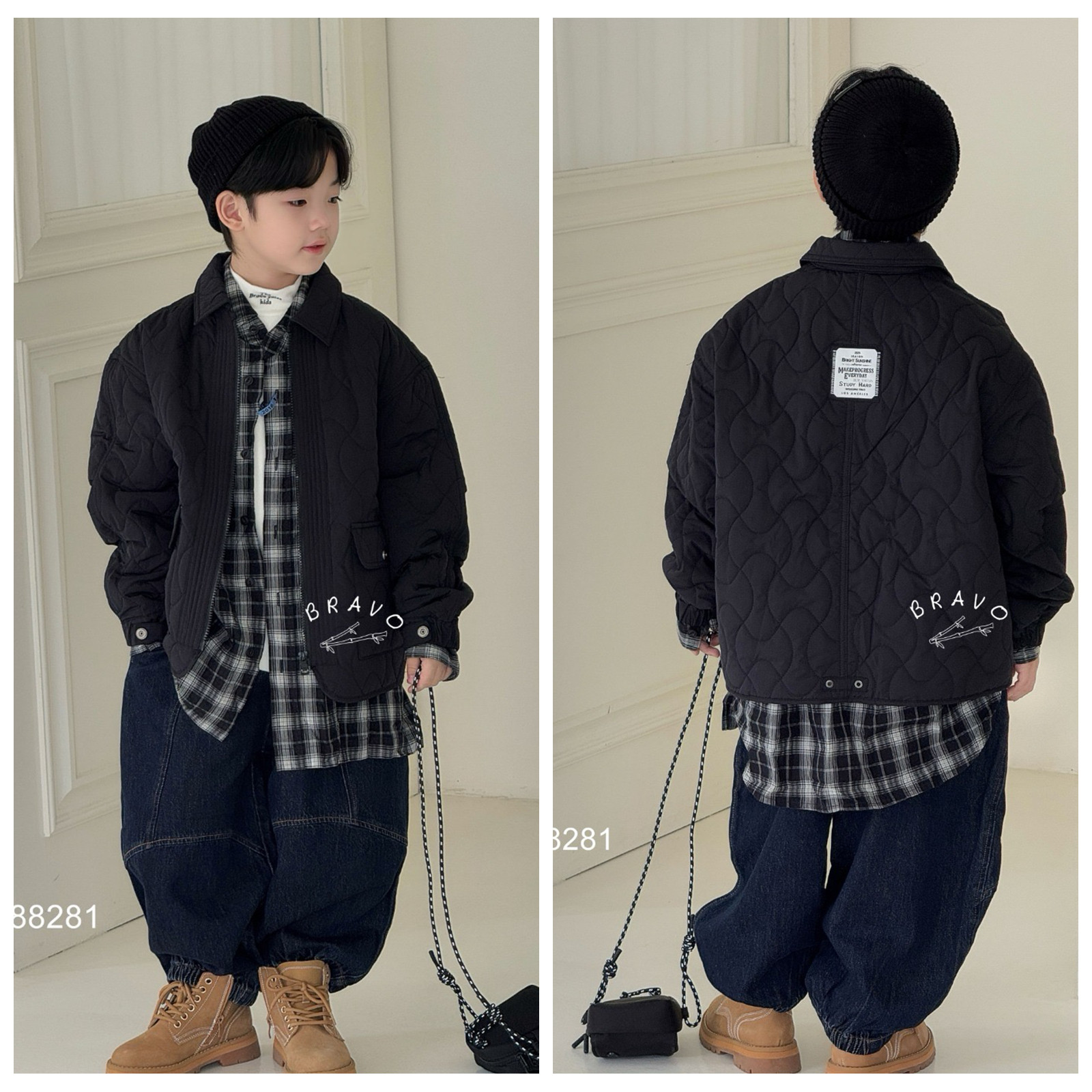 布芮欧2025秋冬男童薄棉外套儿童