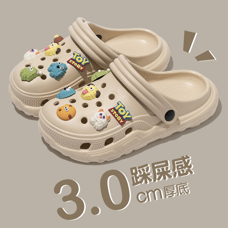 可爱外穿洞洞鞋女夏季踩屎感防滑