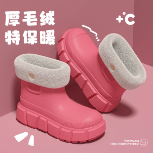 外穿保暖防滑加绒高帮东北雪地靴女款 2025新款 女士冬季 防水棉拖鞋