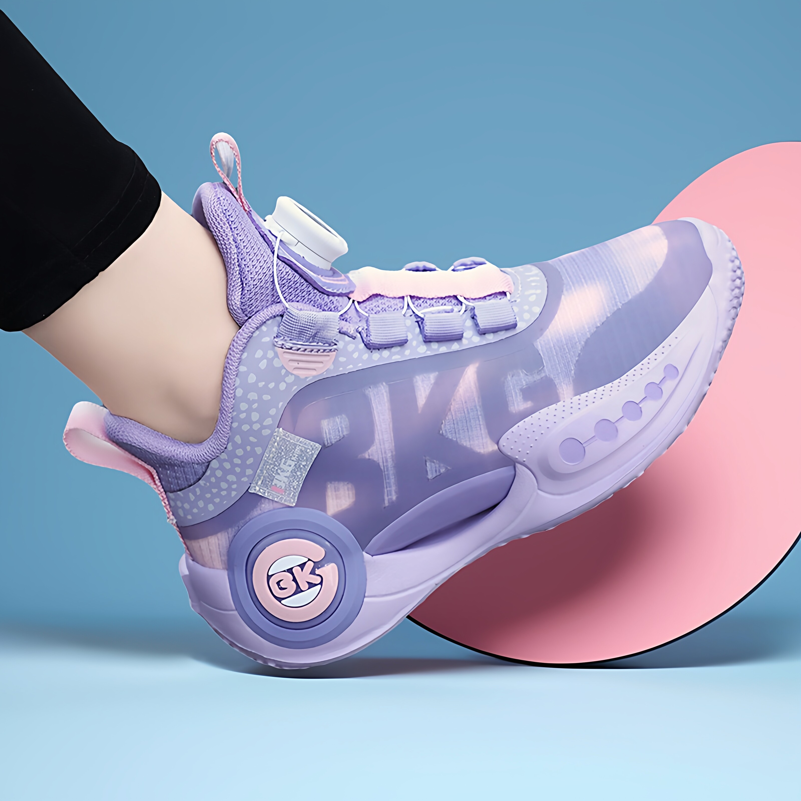 BKG女孩篮球鞋女童鞋春秋新款网面透气超轻运动鞋软底防滑跑步鞋