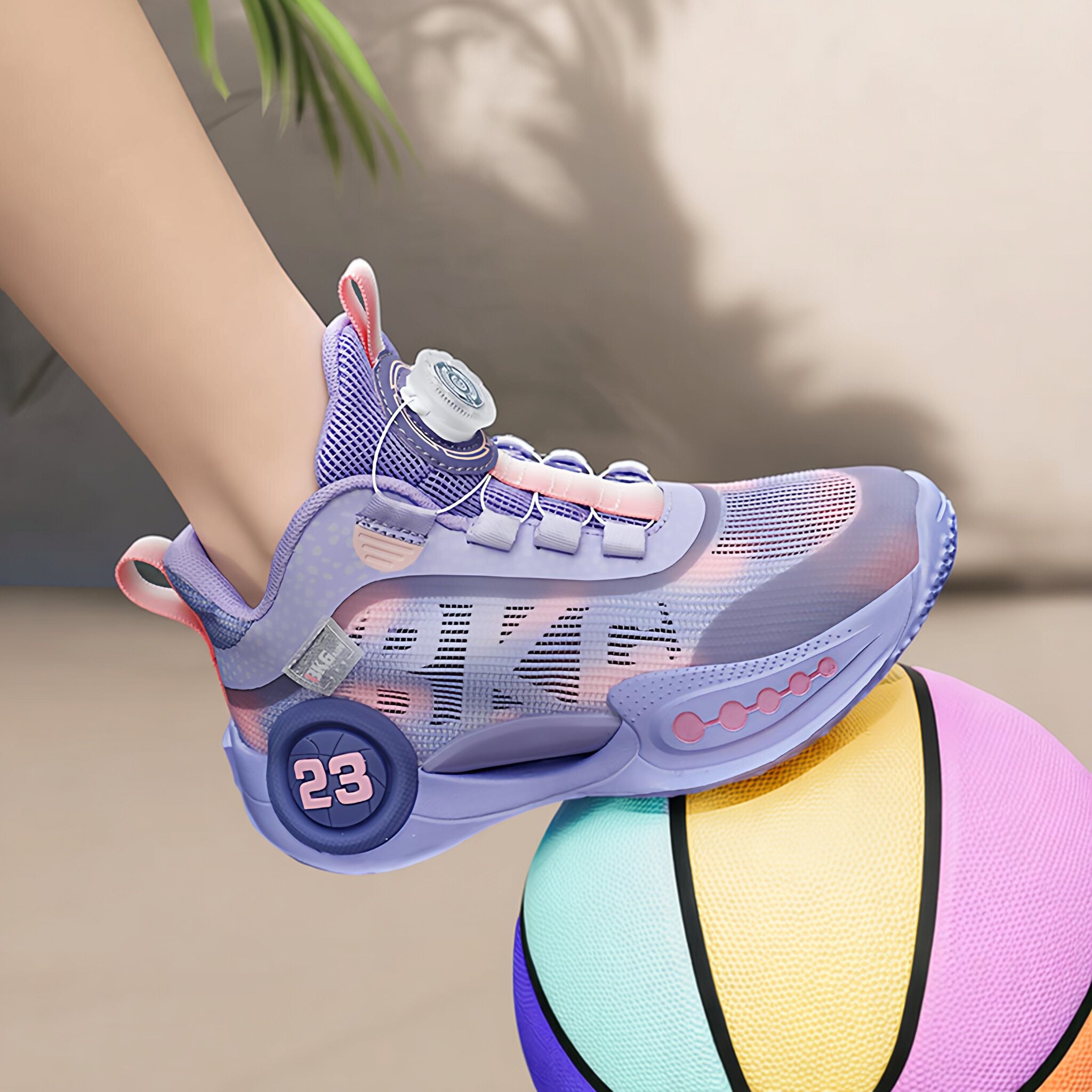 BKG专业篮球鞋女童运动鞋鞋夏季网面透气超轻女孩软底防滑跑步鞋