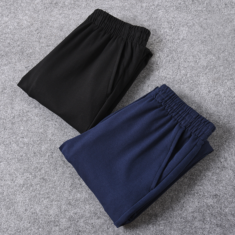 儿童校服裤子藏青色冬季加绒加厚男童女童深蓝色小学生校裤运动裤