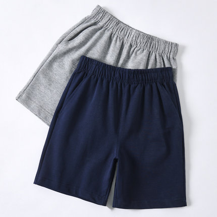 儿童藏青色校服短裤纯棉男童深蓝色小学生校服裤子大童夏季运动裤