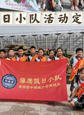 雏鹰假日小队队旗帜夏令营暑假暑期红色文化教育小学生手摇旗定制