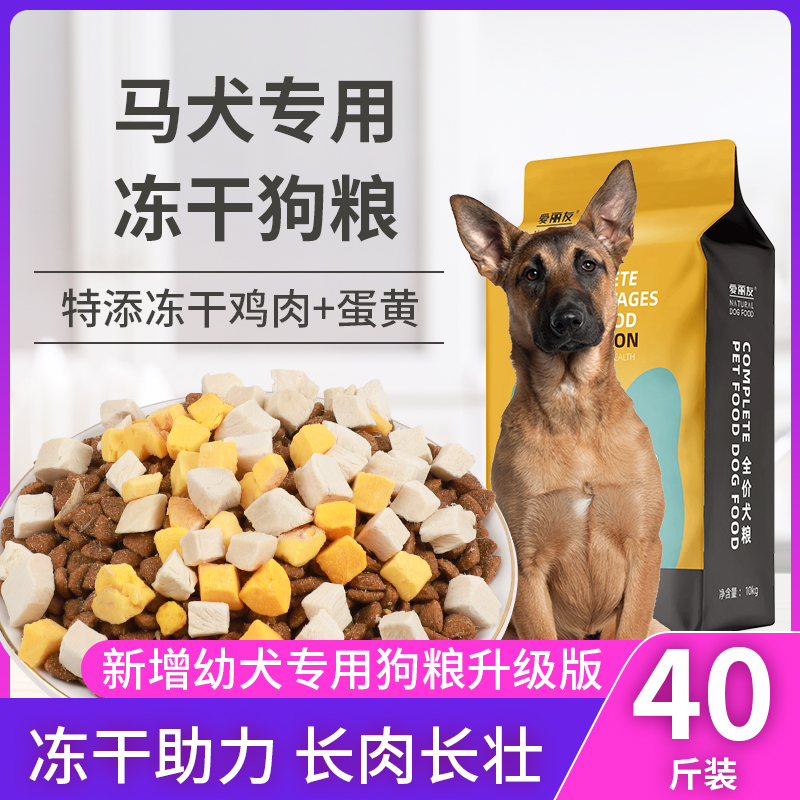 狗粮马犬专用马犬狗粮幼犬专用成犬冻干狗粮40斤装大包装100斤 宠物/宠物食品及用品 狗全价膨化粮 原图主图