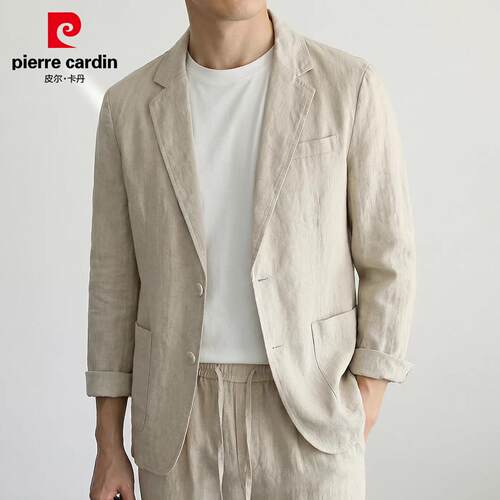 皮尔卡丹西服男士棉麻休闲