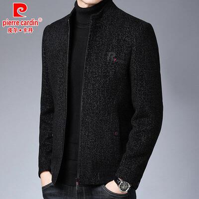 立领中年高档加厚呢子外套夹克