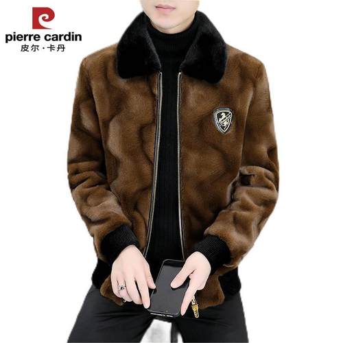 欧版翻领时尚百搭金貂绒大衣潮