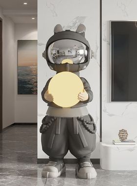 卡通宇航员太空人落地灯大型餐厅电视柜沙发旁边墙角搬家礼物摆件
