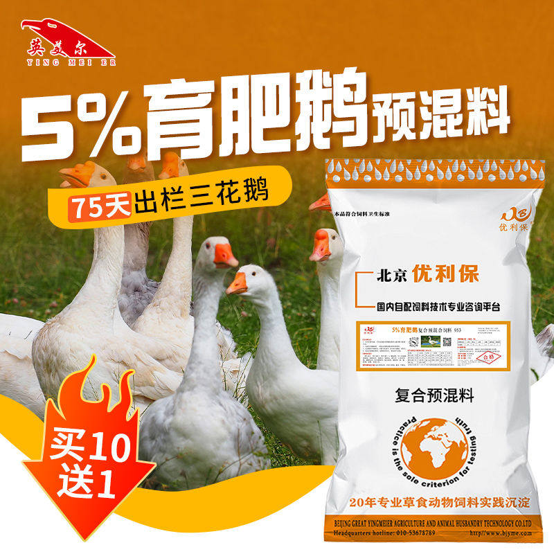 5%肉鹅预混料育肥鹅拉骨架催肥预混料