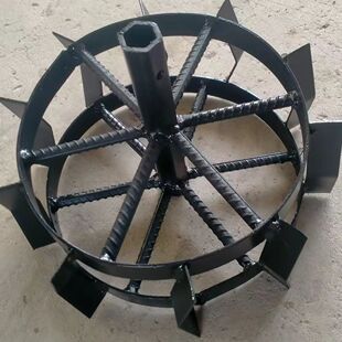 微耕机防滑行走铁轮开沟犁地旱地铁轮子两驱四驱农机具配件铁轱辘