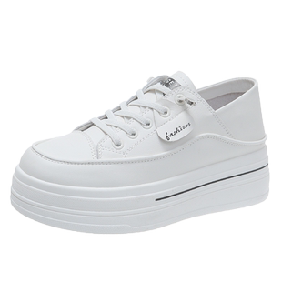 内增高小白鞋女厚底春秋松糕2026夏季薄新款爆百搭休闲一脚蹬板鞋