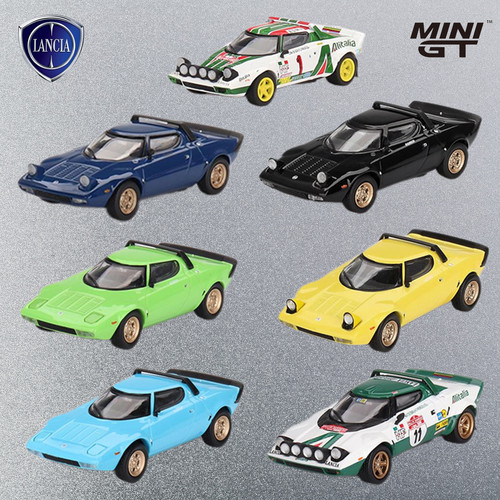 MINIGT 1:64蓝旗亚Lancia Stratos HF拉力赛合金车模型收藏摆件