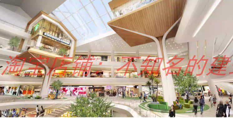 【上海康业】宁波华润万象城商业室内CAD施工图+效果图+标识灯光