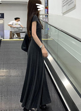 灵动荡荡裙深灰色莫代尔半身裙女春夏2026垂坠感慵懒大摆长裙a字