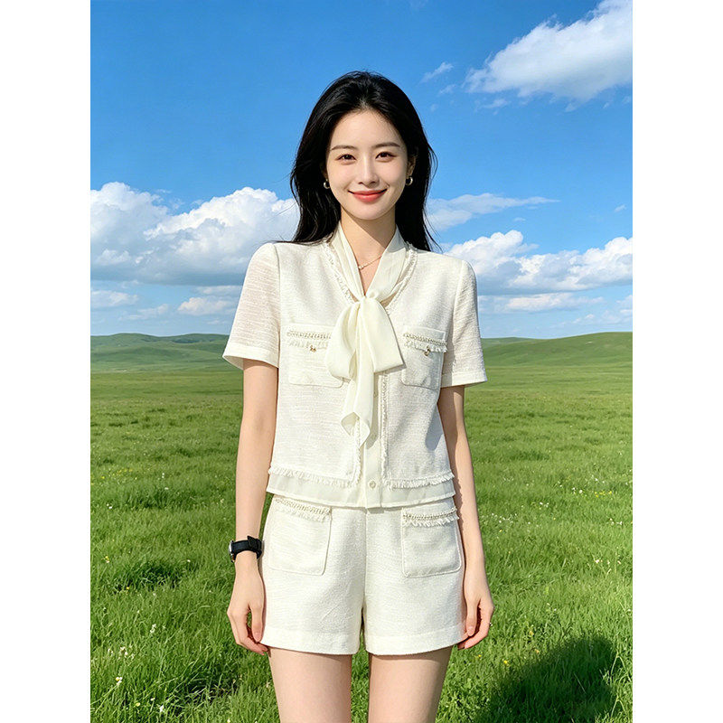 小香风短裤套装女夏季2026新款高级感洋派两件套巨好看穿搭一整套