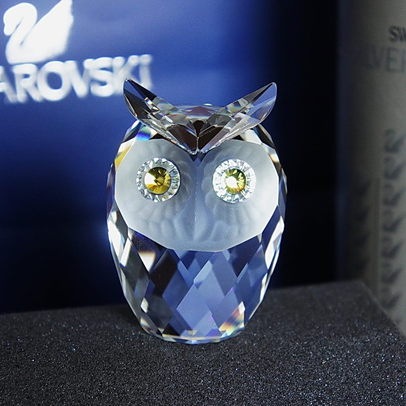 特价现货 包装不好 施华洛世奇 银水晶之 大号猫头鹰 摆件10022