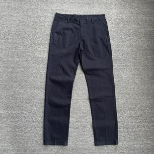 春秋款高密度厚实纱卡面料高端商务休闲长裤男微弹水洗小直脚裤子
