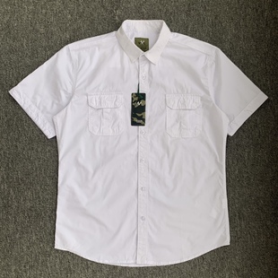 短袖 复古半袖 衬衫 工装 薄上衣休闲白衬衣潮流宽松衬衣 男 夏天工装