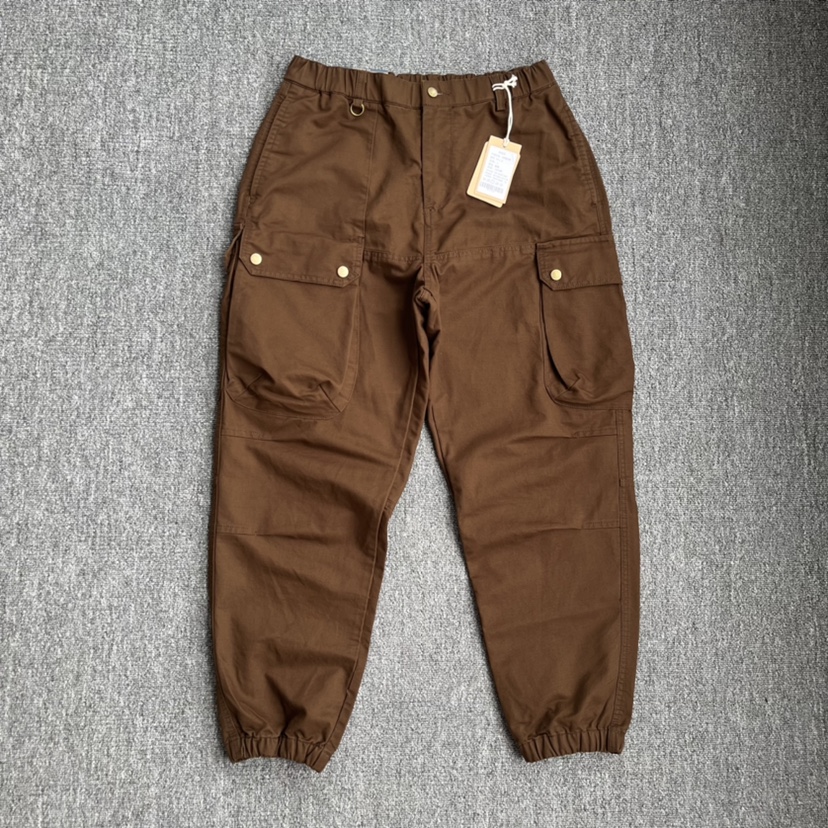 秋冬男士工装多口袋束脚长裤男装立体剪裁复古潮流宽松小脚休闲裤