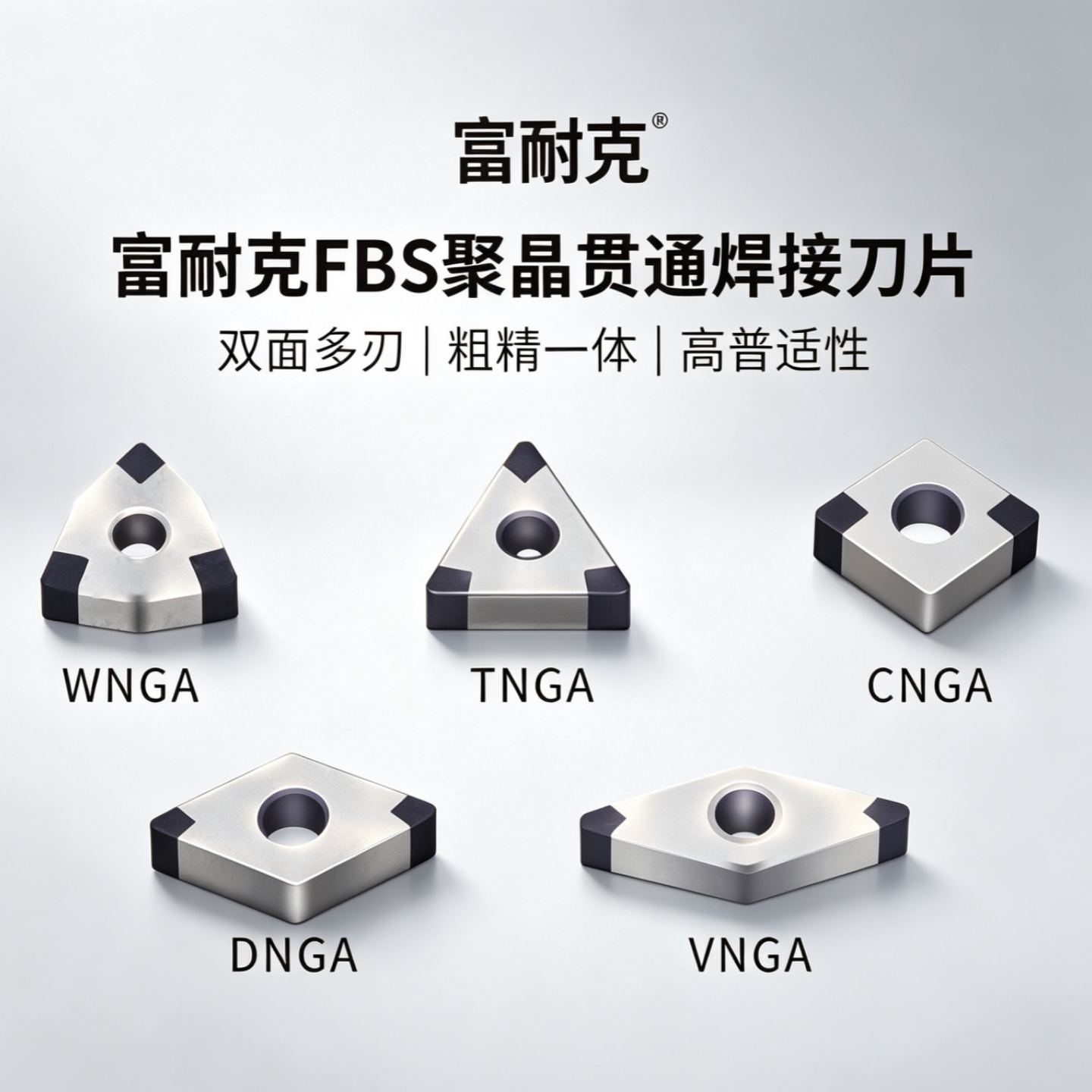 富耐克CBN刀片立方氮化硼淬火钢铸铁WNGA/TNGA/DCGW/CCGW数控刀具