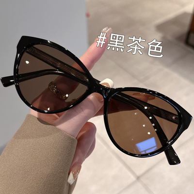 黑框茶色猫眼墨镜女款2025潮流