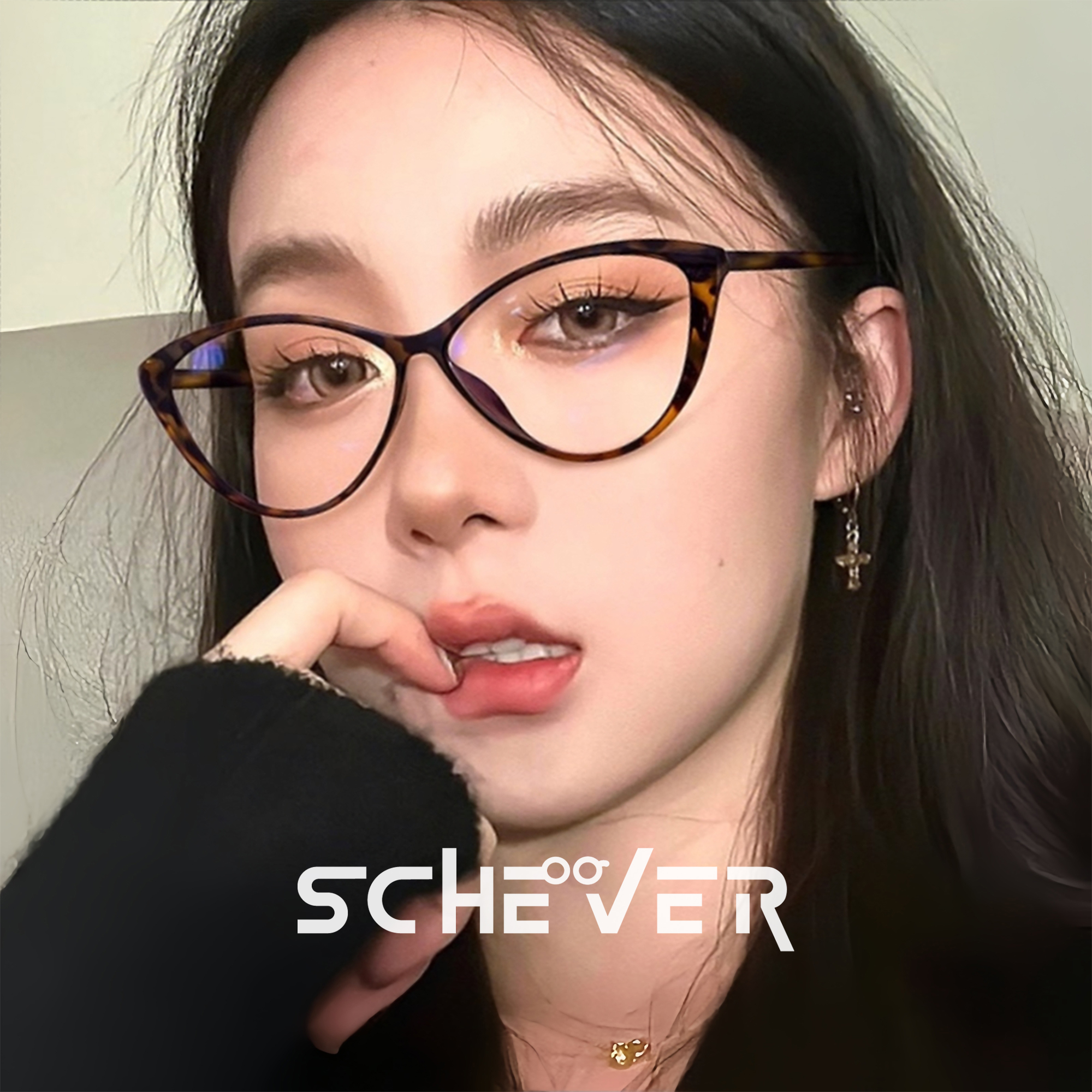 豹纹猫眼眼镜可配近视度数