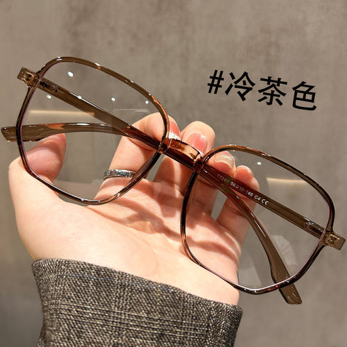 复古老钱风玳瑁猫眼眼镜女大框