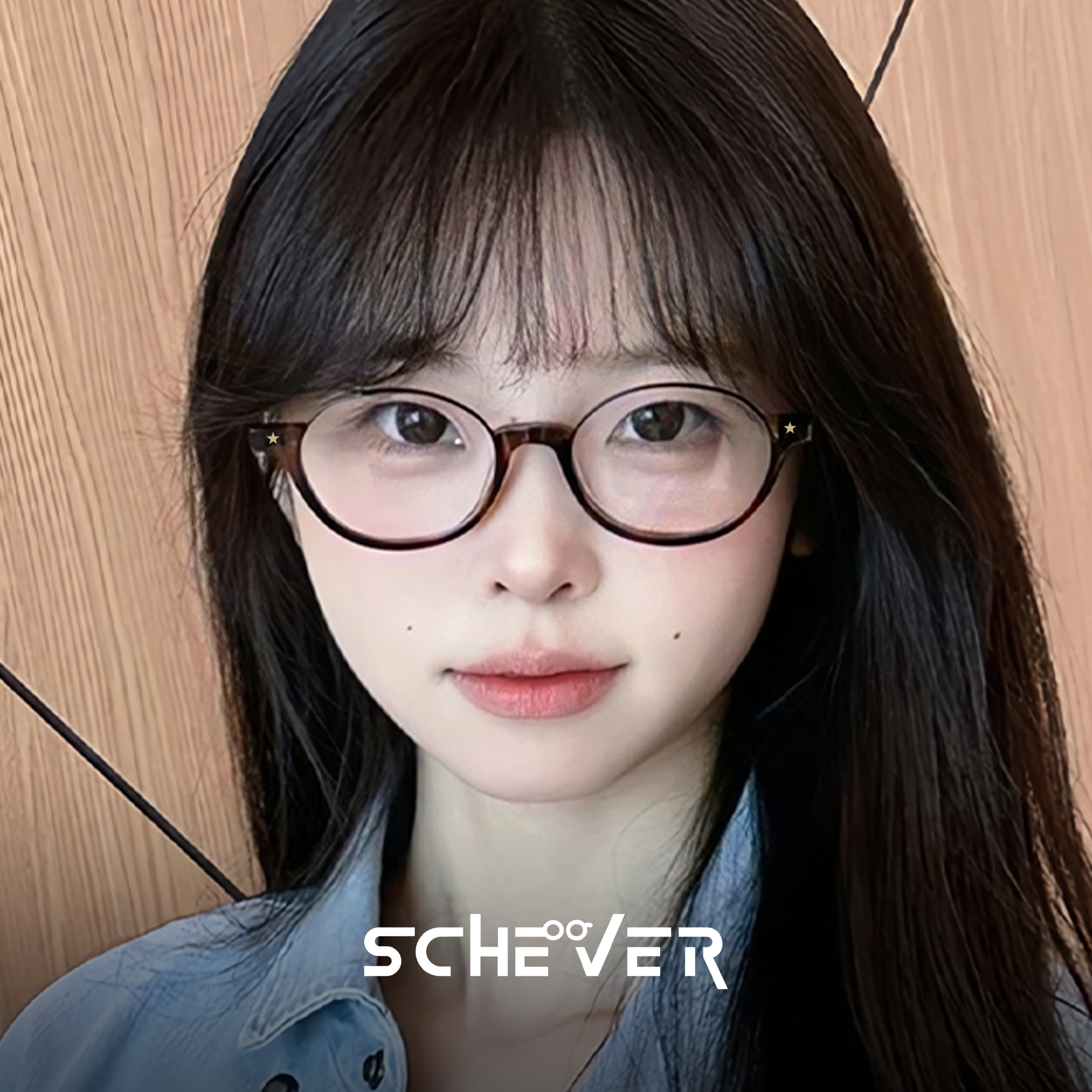 时髦书呆子下半框眼镜近视小土星