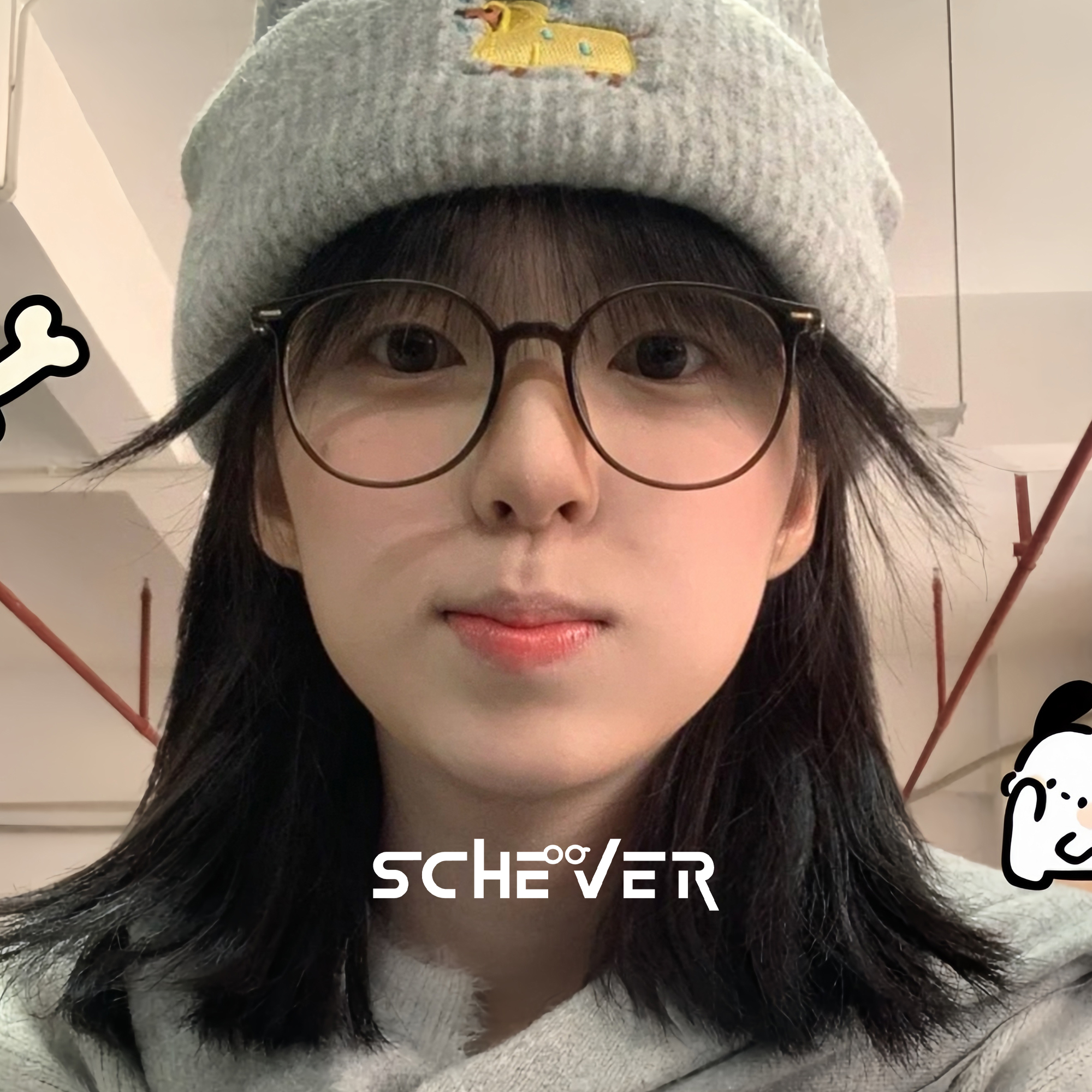 显白冷茶色近视眼镜女素颜圆框