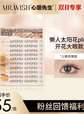 Mr.wish/心愿先生懒人太阳花plus开花大眼款D翘素颜分段式假睫毛